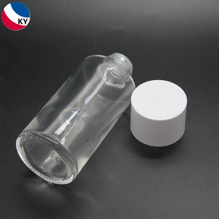 4oz Flat Shoulder Clear Toner Glass Bottle with Screw Lid 120ml 100ml Glass Bottle with Screw Cap
