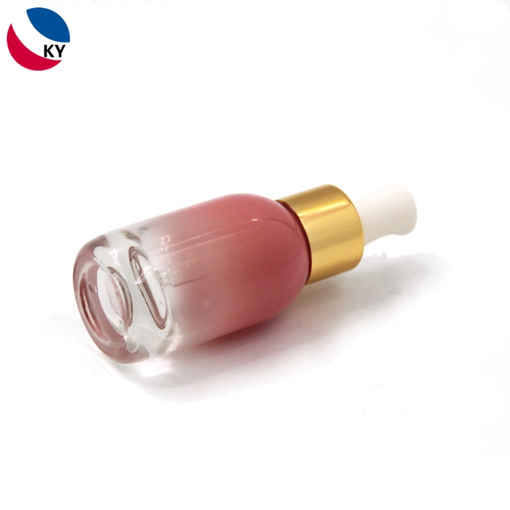 30ml 50ml Round Custom Color Glass Dropper Bottle Face Oil Bottle Cosmetic Container