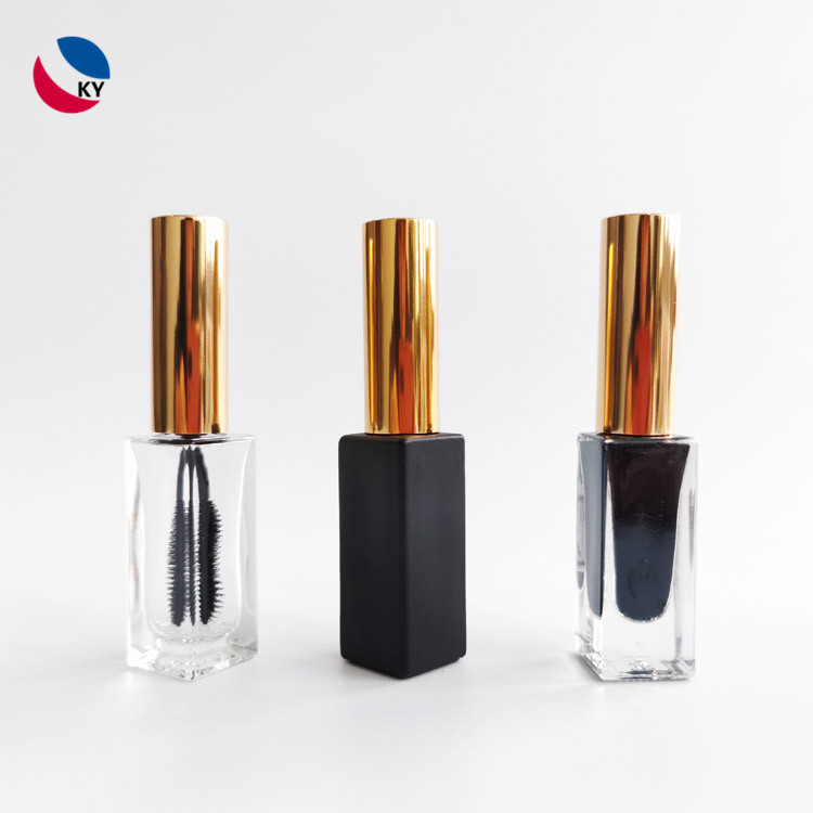 5ml Clear Square Glass Bottle Cosmetic Lip Gloss Tube Container Custom Color Private Label Eyeliner Mascara Tube