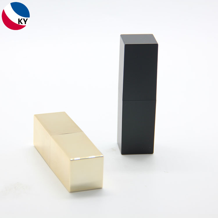Square Lipstick Tube with Magnet Lipstick Container Gold Color Luxury Cosmetics Plastic Screen Printing
