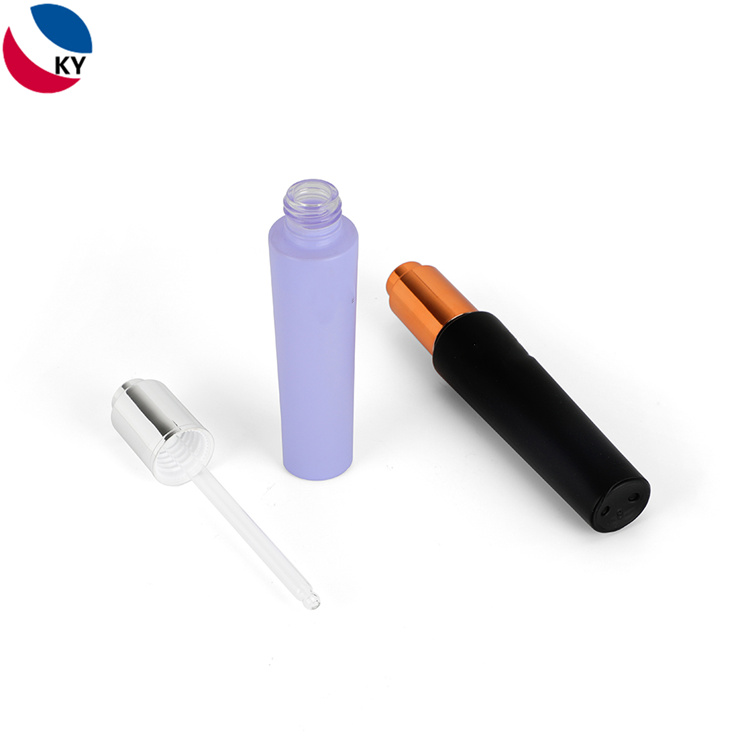 Luxury 30ml Round Matte Black Blue Color High Quality Frosted Glass Bottle Dropper Bottles Push Button Droppe
