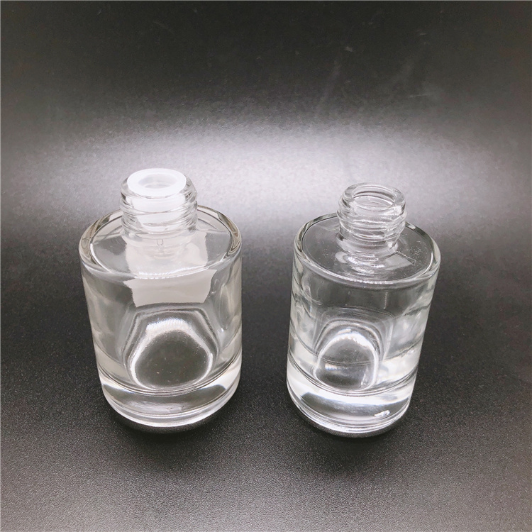 New Arrival Cosmetic 20ml 30ml Hair Essential Oil Glass Dropper Bottle Cylinder Round Frosted Clear Thick Bottom Bottle