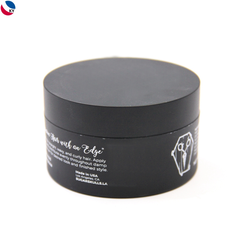 3oz 100g Face Cream Black Container Wide Mouth Flat Plastic Jar For Cosmetic Container