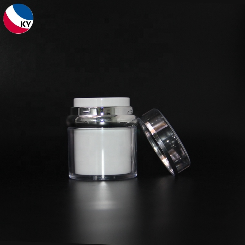 30g 50g Custom White Color Round Shincare Face Cream Acrylic Plastic Jar Cream Container