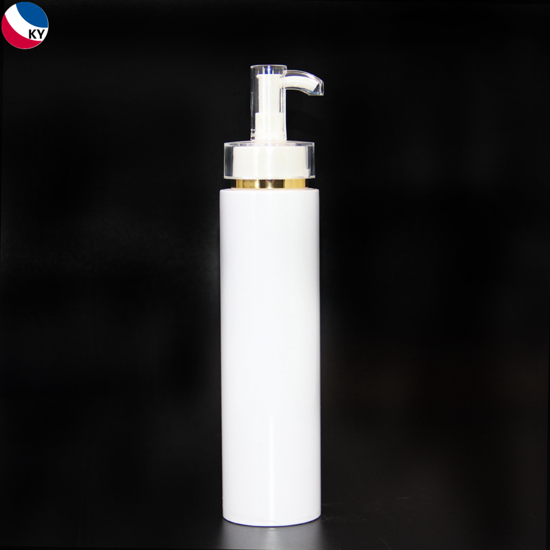 300ml Round PET White Color Plastic Bottle Cosmetic Shampoo Hand Sanitizer Pump Bottle Bottle Cosmetic Packaging 