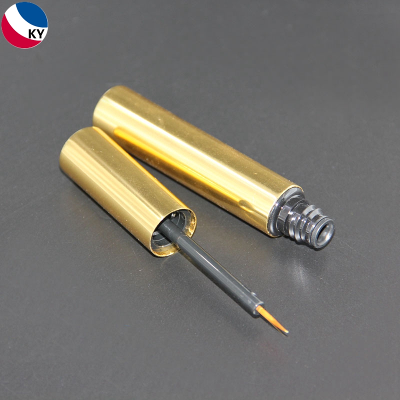 3ml Custom Color Aluminium Cosmetic Empty Shiny Gold Color Liquid Eyeliner Tubes Eyelash Container