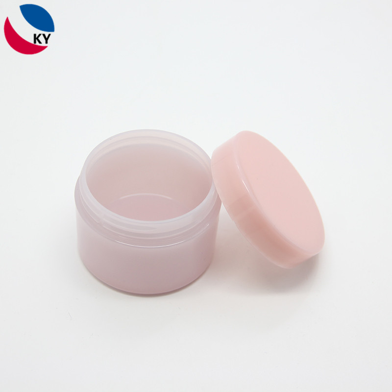 50g Custom Pink Color Round Shincare Face Cream Pet Plastic Jar Cream Container