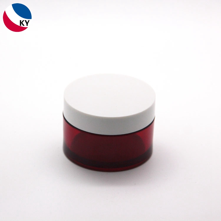 Frosted Red 100g Pet Thick Wall Plastic Jar with White Screw Lid Face Cream Jar