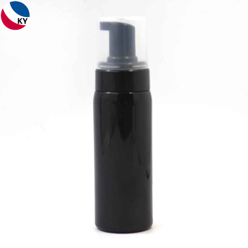 300ml Round Shape PET Black Plastic Pump Bottle Cosmetic Lotion Bottle Foam Pump Bottle Cosmetic Packaging 