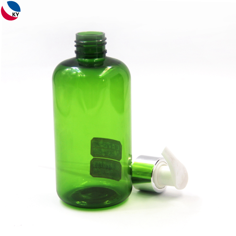 500ml Round PET Green Color Plastic Bottle Cosmetic Shampoo Hand Sanitizer Pump Bottle Bottle Cosmetic Packaging 