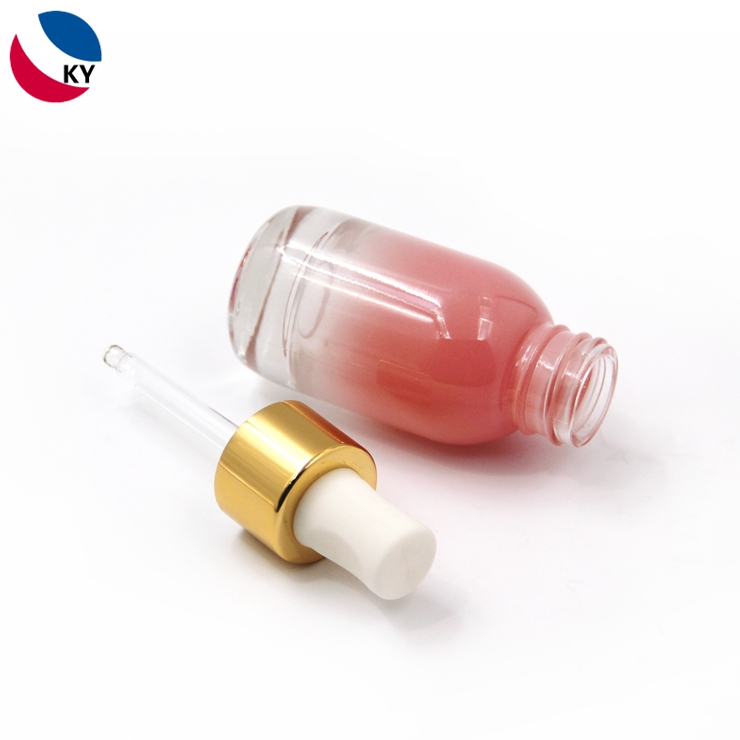 30ml 50ml Round Custom Color Glass Dropper Bottle Face Oil Bottle Cosmetic Container