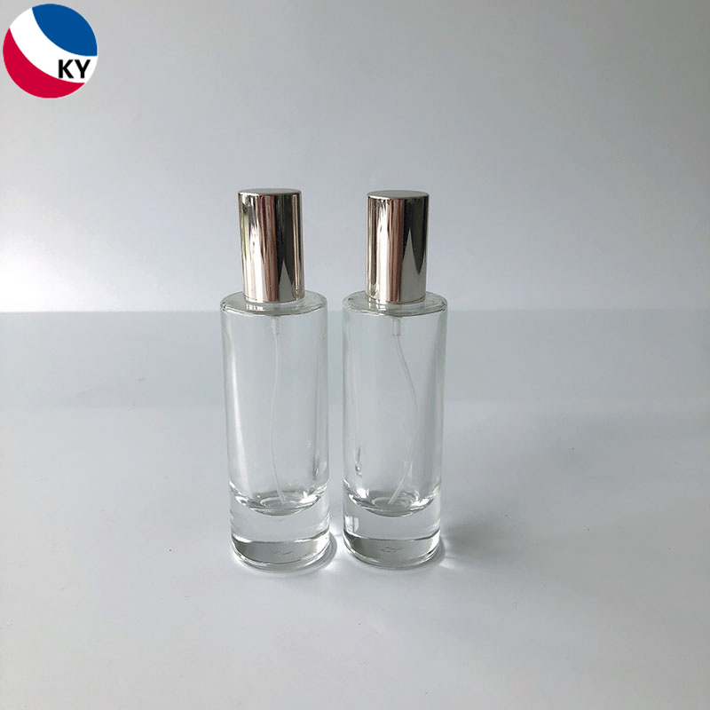 30ml clear cylinder shape Thick Bottom Essential Oil Serum Glass Bottle Sprayer Skin Care Cream glass perfume bottle