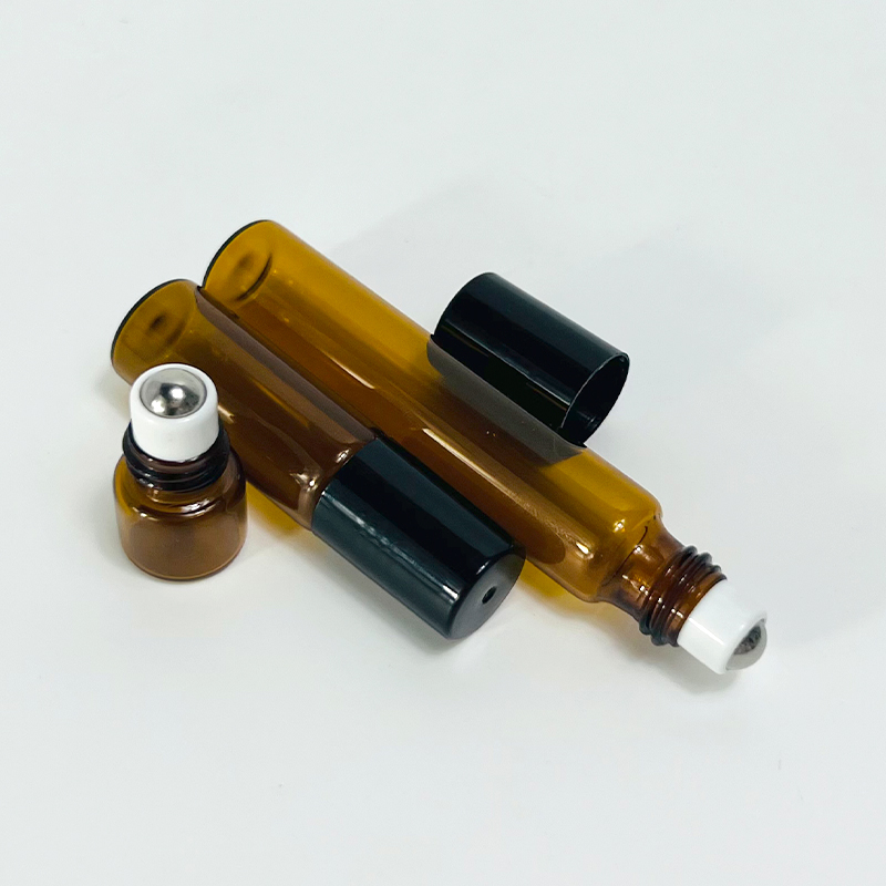 Amber 1ml 2ml 3ml 5ml 10ml Glass Roll on Bottle Cosmetic Packaging Rose Black Screw Cap 1oz Glass Roller Bottle