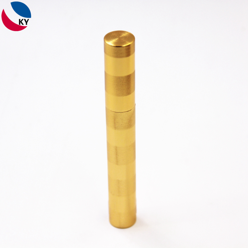 10ml Aluminium Shiny Gold Custom Round Cosmetic lipgloss Packaging lip glossTube