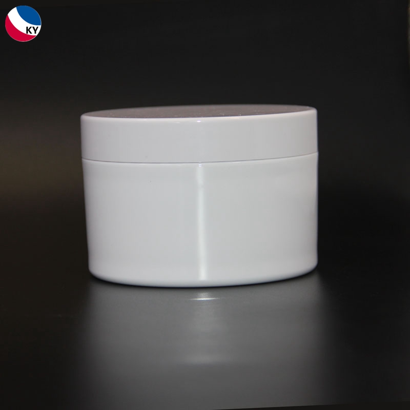 Round Flat Shoudler 200Ml Thick-Wall White Color Pet Jar 200g Wide Mouth Plastic Jar With Lid