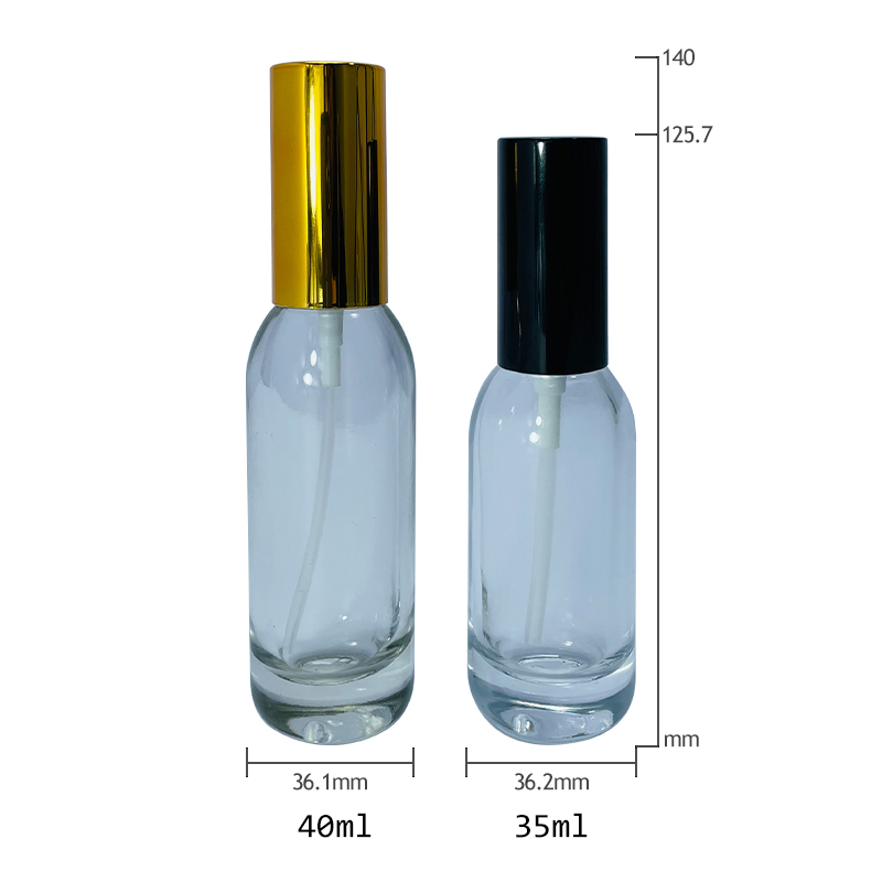 Luxury Round Shoulder 35ml 40ml Glass Bottle Lotion Concealer Cosmetic Packaging with Pump Cap