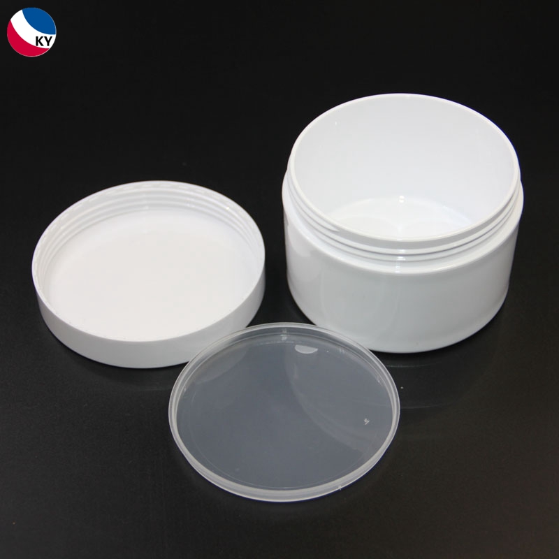 Round Flat Shoudler 200Ml Thick-Wall White Color Pet Jar 200g Wide Mouth Plastic Jar With Lid