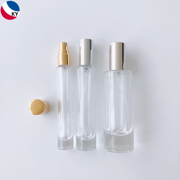 Custom Clear Luxury thick bottom cylinder round shape long Mist Spray 10ml 15ml 30ml Wholesale Empty Glass Perfume Bottle