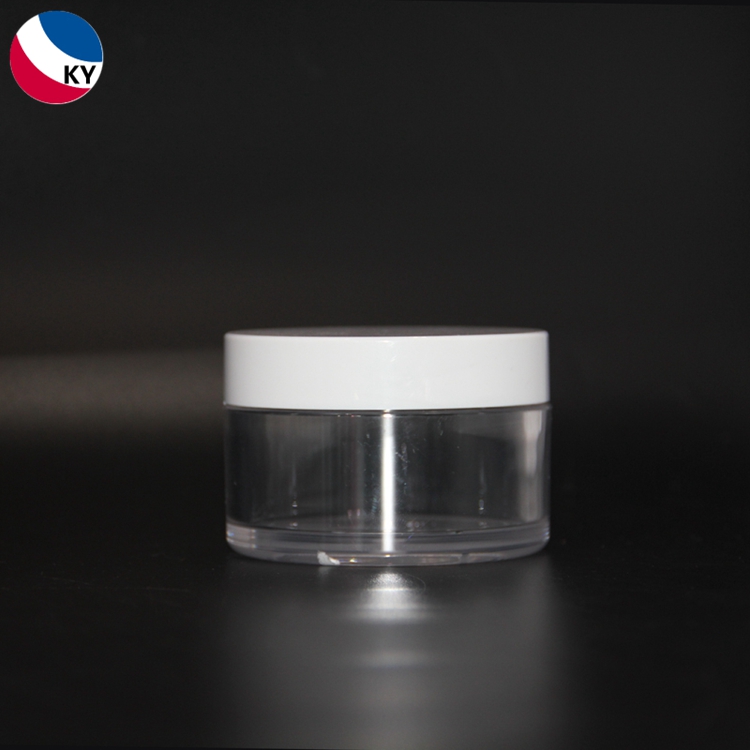 30g 50g Custom White Color Round Shincare Face Cream PETG Wide Mouth Clear Plastic Jar with White Cap Cosmetic Container