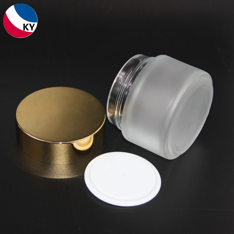 3oz 100g Clear Frosted Glass Jar with Gold Lid for Body Cream Jar Face Cream Container Jar with Gold Cap