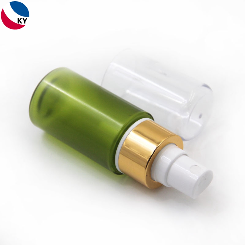 30ml Round Shape PET Green Transparent Plastic Mist Spray Bottle Cosmetic Lotion Bottle Packaging Travel Bottle Sets