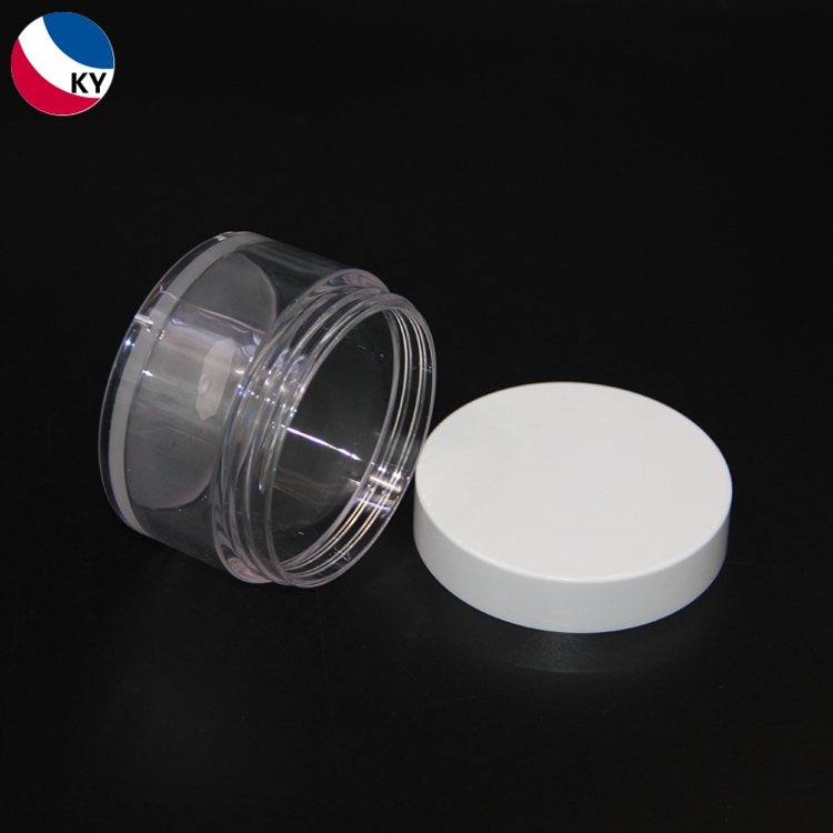 30g 50g Custom White Color Round Shincare Face Cream PETG Wide Mouth Clear Plastic Jar with White Cap Cosmetic Container