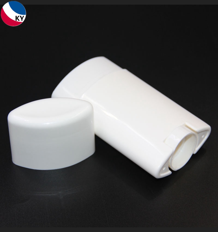 White Custom Color Oval Shape PP Plastic Cosmetic Deodorant Stick Bottle Twist Up Stick Container 2.5oz 75ml